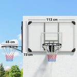 Panier de basketball mural avec panier spécial filet toutes saisons pour l'intérieur et l'extérieur 113x61x73cm blanc