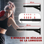 Support mural pour sac de boxe réglable à 5 longueurs, solide jusqu'à 60kg, pour l'entraînement de boxe, de kickboxing