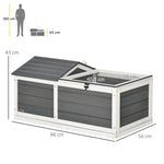 Maison enclos cage pour petit animal tortue avec 2 espaces 86 x 54 x 43 cm - bois de sapin