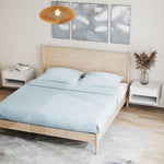 Lot de 2 tables de chevet murales, tables de nuit, tiroir, compartiment ouvert, plateau, 37 x 32 x 21 cm, blanc