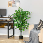 Arbre Artificiel Plante Artificielle ficus H.1,35 m Tronc Branches Liane Lichen Feuilles Grand réalisme Pot Inclus