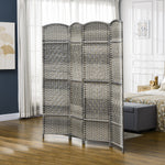 Paravent intérieur en bois 4 panneaux séparateur de pièce pliable pour salon chambre 180 x 180 cm gris mélangé