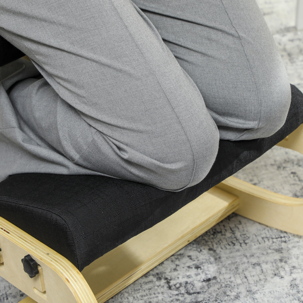 Siège assis genoux, siège ergonomique en bois avec fonction à bascule, chaise à genoux réglable pour bureau à domicile