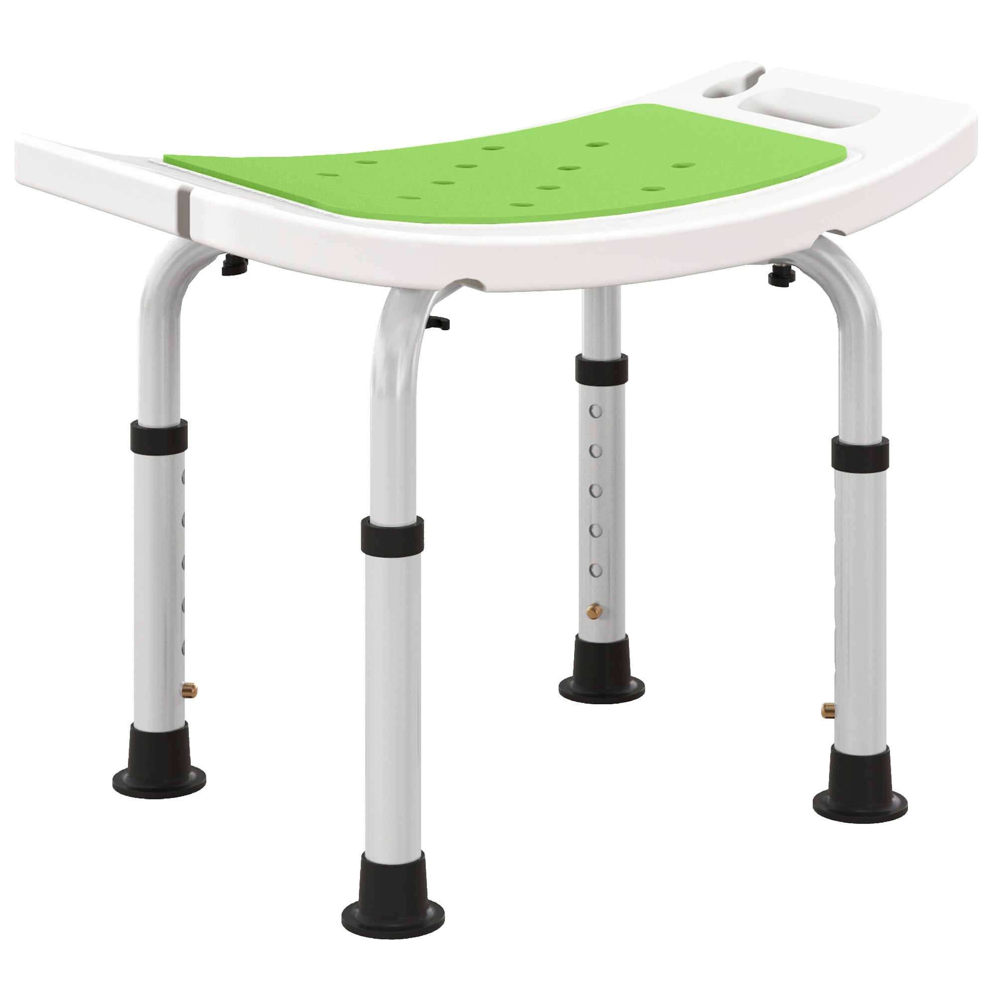 Siège de Douche réglable en Hauteur Tabouret de Douche Ergonomique Pieds antidérapants Charge Max. 135 Kg alu HDPE Vert