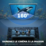Écran vidéoprojecteur 84 Pouces, 4:3 4K HD écran de projection motorisé et électrique, écran de projection tv et home cinéma, montage mural ou plafond, panneau de commande et télécommande
