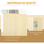 Paravent en bois séparateur de pièce closion de séparation pliable 3 panneaux 135 x 180 cm bois naturel