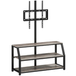 Meuble TV avec support pour téléviseurs jusqu'à 72 pouces, meuble télé avec 2 étagères ouvertes, 110x43x150cm, gris