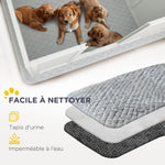 Boîte de mise bas pour chiens et chiots, parc de mise bas pour chiens porte à hauteur réglable 166 x 80 x 50 cm, blanc