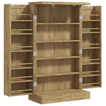 Credenza da cucina mobiletto dispensa con 12 ripiani con ante ripiani regolabili 60 x 30 x 104 cm effetto legno naturale
