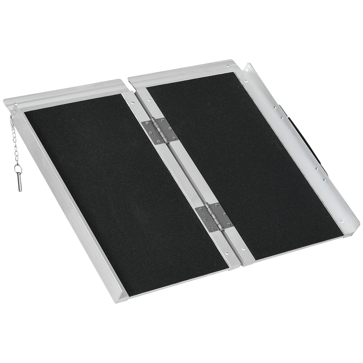 Rampe de Fauteuil Roulant Rampe de Chargement Rampe d'accès antidérapante Pliable avec Bordures de sécurité alu. Noir