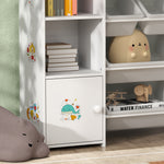 Meuble rangement enfant, étagère de rangement pour jouets enfants avec 8 bacs amovibles, 140 x 30 x 90 cm, blanc