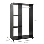 Armoire penderie Armoire de Rangement Mobile Panneaux de Particules Noir
