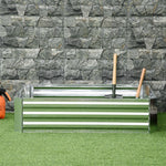 Lit de jardin surélevé carré potager en acier galvanisé protection contre mauvaises herbes 120 x 90 x 30 cm argent