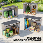 Abri de jardin 2,77 m² 213 x 130 x 172 cm kit de fondation porte coulissante ventilations acier galvanisé gris foncé