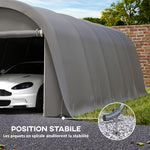 Carport tente de garage 3,6 x 7,2 m abri voiture extérieur tente de stockage avec parois latérales amovibles, gris foncé