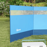 Paravent brise-vent de camping portable pliable avec sac de transport et poteaux en acier dim. 440 cm x 140 cm bleu