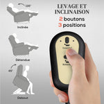 Fauteuil releveur électrique avec fonction massage et chauffage, fauteuil relax électrique dossier inclinable gris foncé