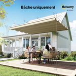 Toile de toit pour pergola tonnelle rétractable de 3 x 3 m - toile uniquement 250 x 255 cm beige