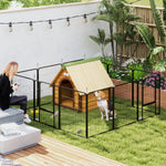Parc pour chien, enclos chien 12 panneaux modulable et pliable, portable en acier avec porte 68 x 80 noir