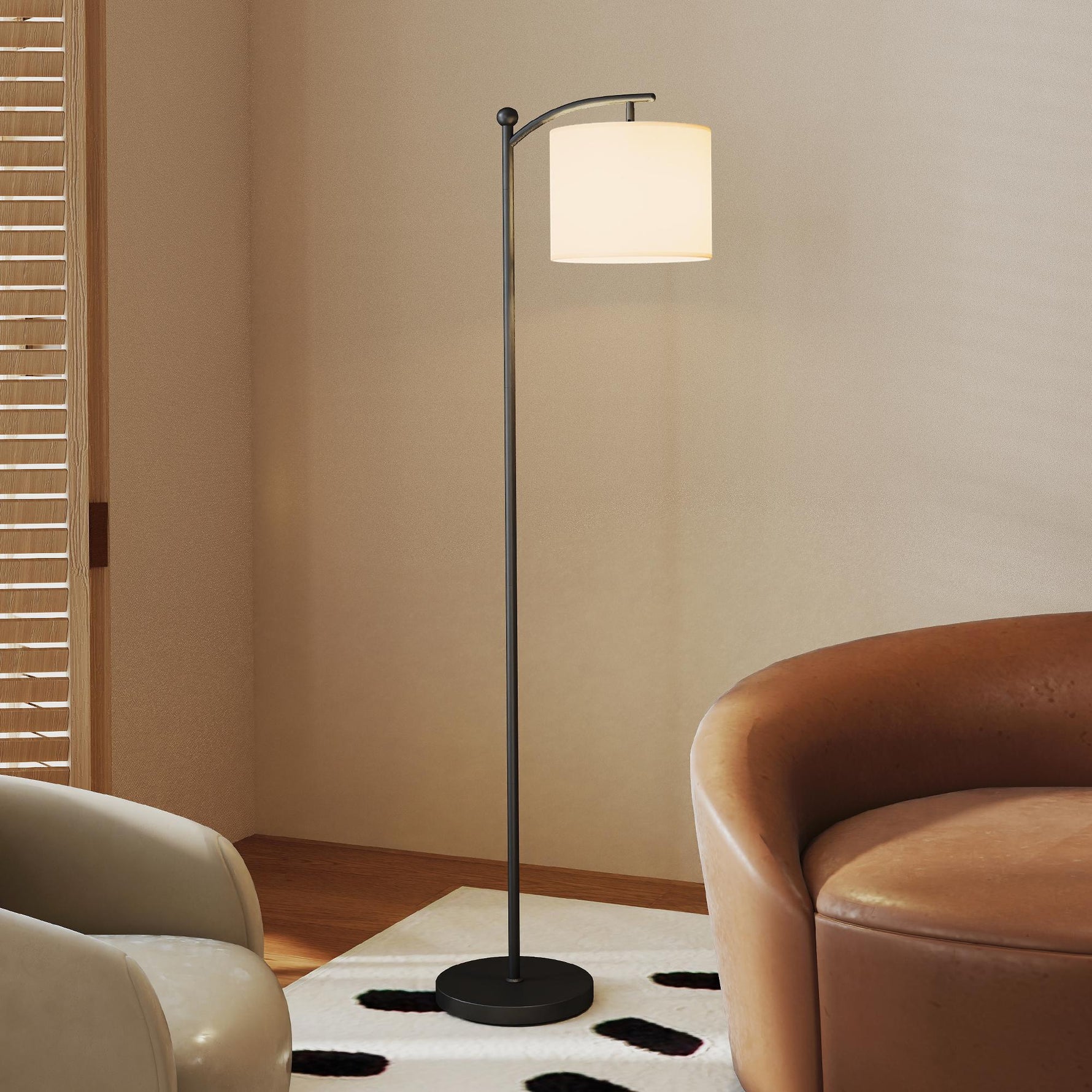 Lampadaire dimmable 2 températures de couleur avec télécommande, minuterie de 60 minutes, 160 cm, noir