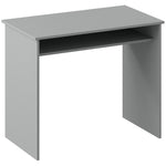 Escritorio informático sobrio, minimalista y compacto con 1 estante, paneles de partículas, dim. 90 ancho x 50 prof. x 74 alto cm, gris