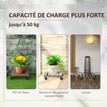 Lot de 2 supports pour plantes carrés porte plante à roulettes support pour pot de fleurs, pour intérieur et extérieur