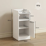 Lot de 2 tables de chevet avec station de charge, tables de nuit avec compartiment ouvert, étagère réglable, blanc