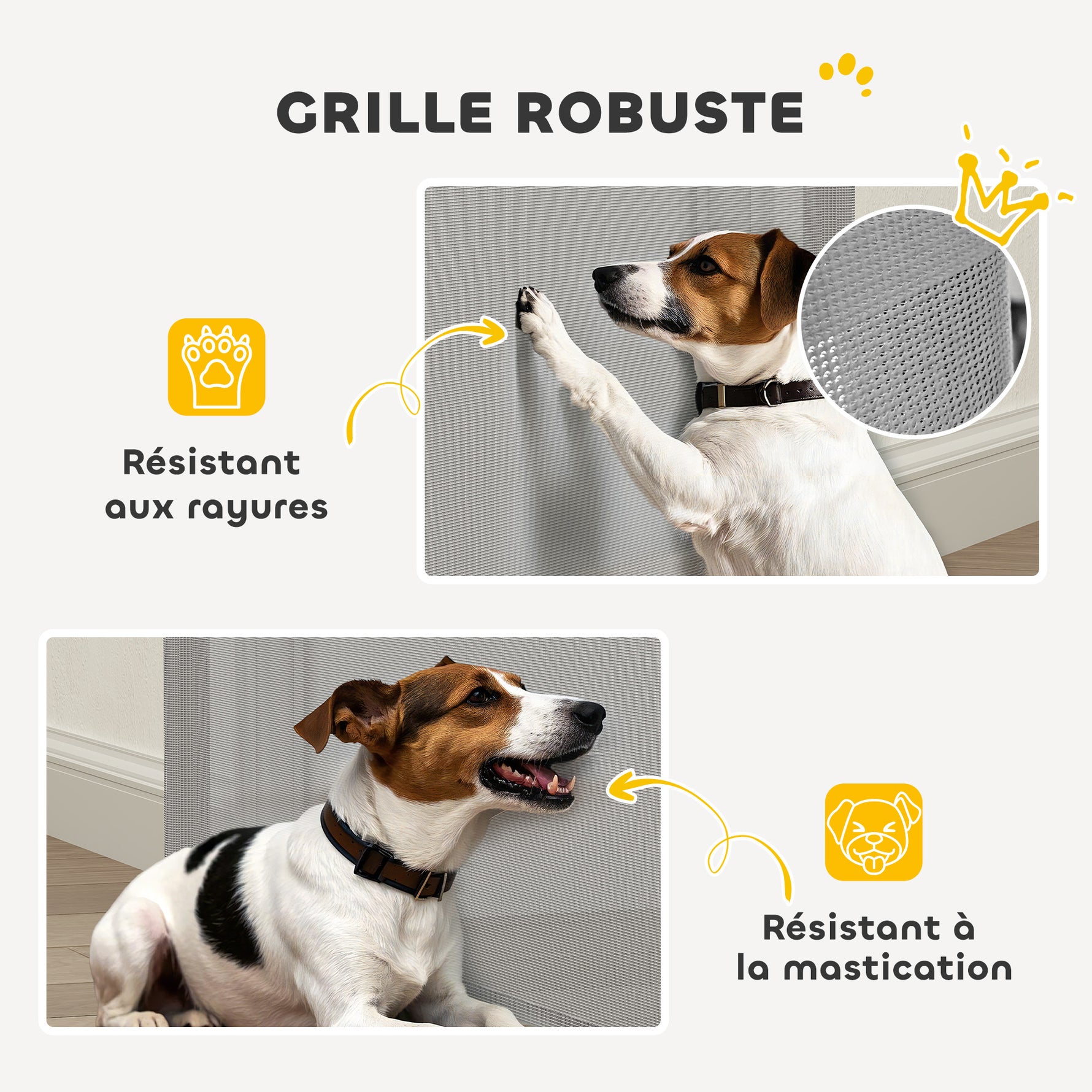 Barrière de sécurité barrière animaux rétractable automatique 1,15L x 0,83H m teslin métal gris