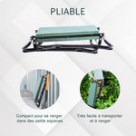 Tabouret de Jardin Pliable agenouilloir de Jardin siège Jardinage avec Coussin Acier EVA Noir Vert