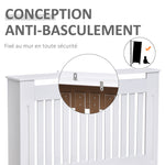 Cache-radiateur couverture radiateur Design couverture radiateur Panneau Cabinet 112L x 19l x 81H cm MDF Blanc