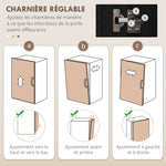 Buffet haut armoire de cuisine 4 portes 2 placards et 1 tiroir central hauteur 180 cm avec 2 étagères réglables noir