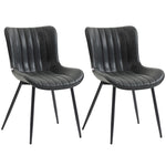 Lot de 2 chaises de salle à manger design moderne et capitonné pour salon, salle à manger, chambre à coucher, noir