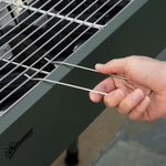 Barbecue au charbon de bois avec 2 grilles portable BBQ Grill sur Pieds amovibles2 paniers latéraux, 94L x 39l x 70H cm
