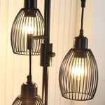 Lampadaire style industriel 40 W max. 3 abat-jours en métal filaire luminosité réglable - ampoule E27 - noir