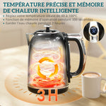 Ensemble bouilloire et grille-pain, bouilloire en acier inoxydable 1,7 L et 2200 W et grille-pain à 2 tranches, noir