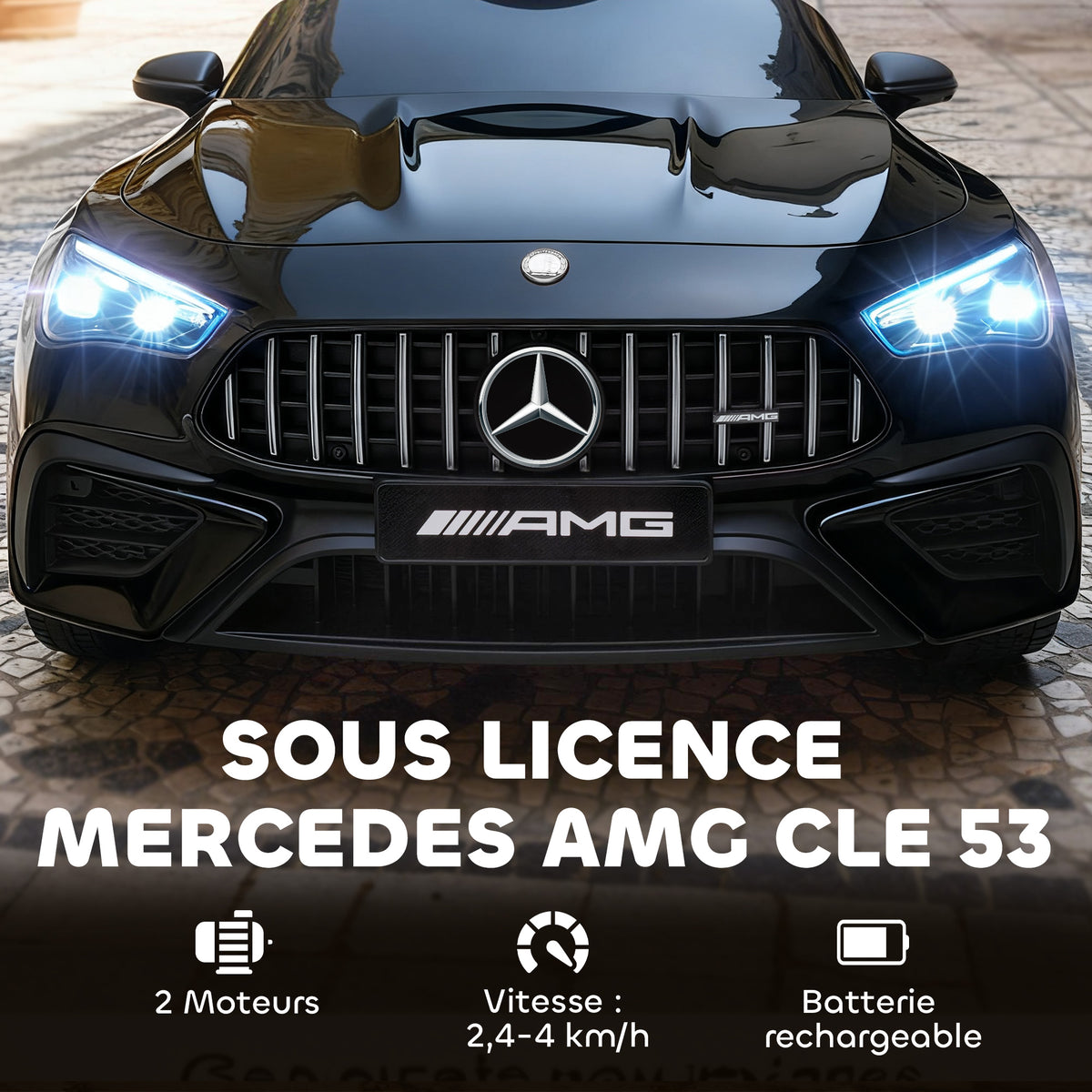 Voiture électrique enfants Mercedes AMG CLE 53 12V 2 moteurs télécommande parentale 2,4G 99 x 55 x 43 cm noir