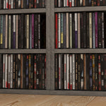 Lot de 2 étagères colonnes armoire de rangement CD-DVD 12 compartiments 21 x 22,5 x 88,5 cm capacité 204 CD gris foncé