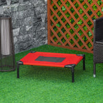Cama elevada para perros, gatos y mascotas, tejido Oxford textileno microperforado, 61 x 46 x 18 cm, rojo y negro