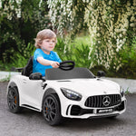 Auto elettrica per bambini su licenza Mercedes-Benz AMG GTR 12V telecomando 2,4G max. 5 km/h 108 x 67 x 46 cm bianco