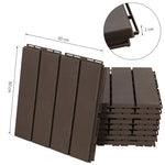 Caillebotis - Dalles terrasse - Lot de 9 - emboîtables, Installation très Simple - Petits Carreaux Composite Plastique Imitation Bois Chocolat