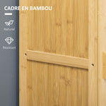Meuble de rangement en bambou avec étagères et porte design à lamelles pour salle de bain chambre salon 40 x 30 x 140 cm