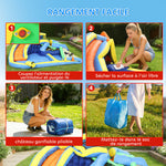 Château gonflable avec souffleur 8 en 1, parc aquatique, toboggan, trampoline, piscine à balles, oxford, multicolore
