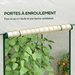 Serre de jardin 2 m² dim. 2L x 1l x 1,78H m 2 Portes zippées enroulables Acier PE Haute densité 140 g/m² Anti-UV blanc