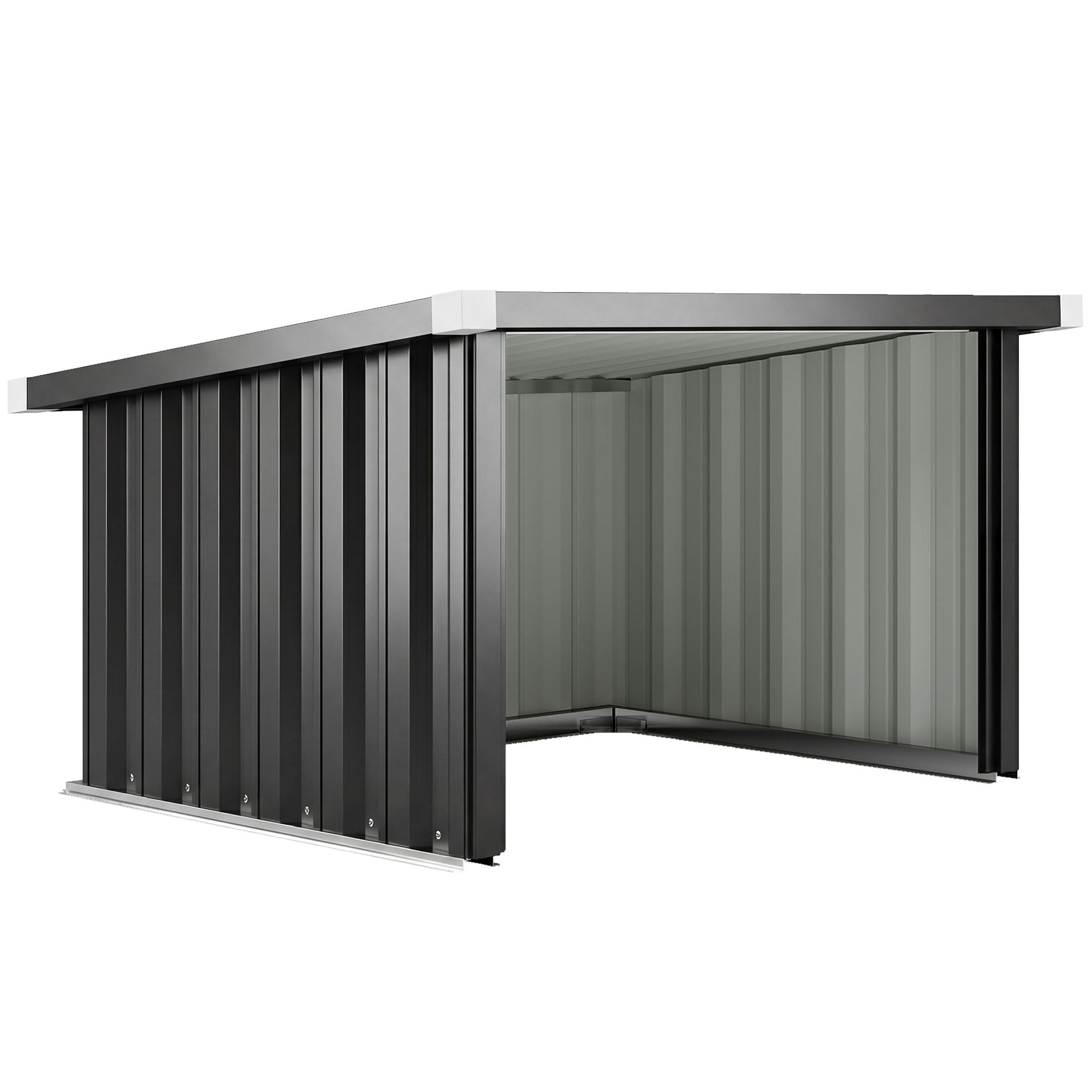 Abri Robot Tondeuse Garage pour Robot Tondeuse avec Toit incliné en acier galvanisé, 108 x 86 x 62,5 cm, gris foncé
