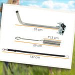 Laisse de Vélo pour Chien 180 cm en Inox , Fixation Rapide, Ressort Amortisseur, Sangle Ajustable, Argent