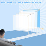 Écran de projection motorisé 120 pouces, 16:9 4K HD, fixation mural ou plafond avec télécommande, 293,5L x 8l x 176H cm