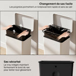 Poubelle de Cuisine 20 L en Métal, Poubelle avec Pédale, Couvercle à Fermeture Douce, Crème