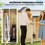 Armoire de Jardin en Bois Abri de Jardin Toit en Asphalte Double Zone et Étagères Amovibles 106x57x167cm Naturel