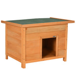 Niche pour chien chat en bois sur pied chenil toit ouvrant bitumé pin massif pré-huilé 85 x 58 x 58 cm