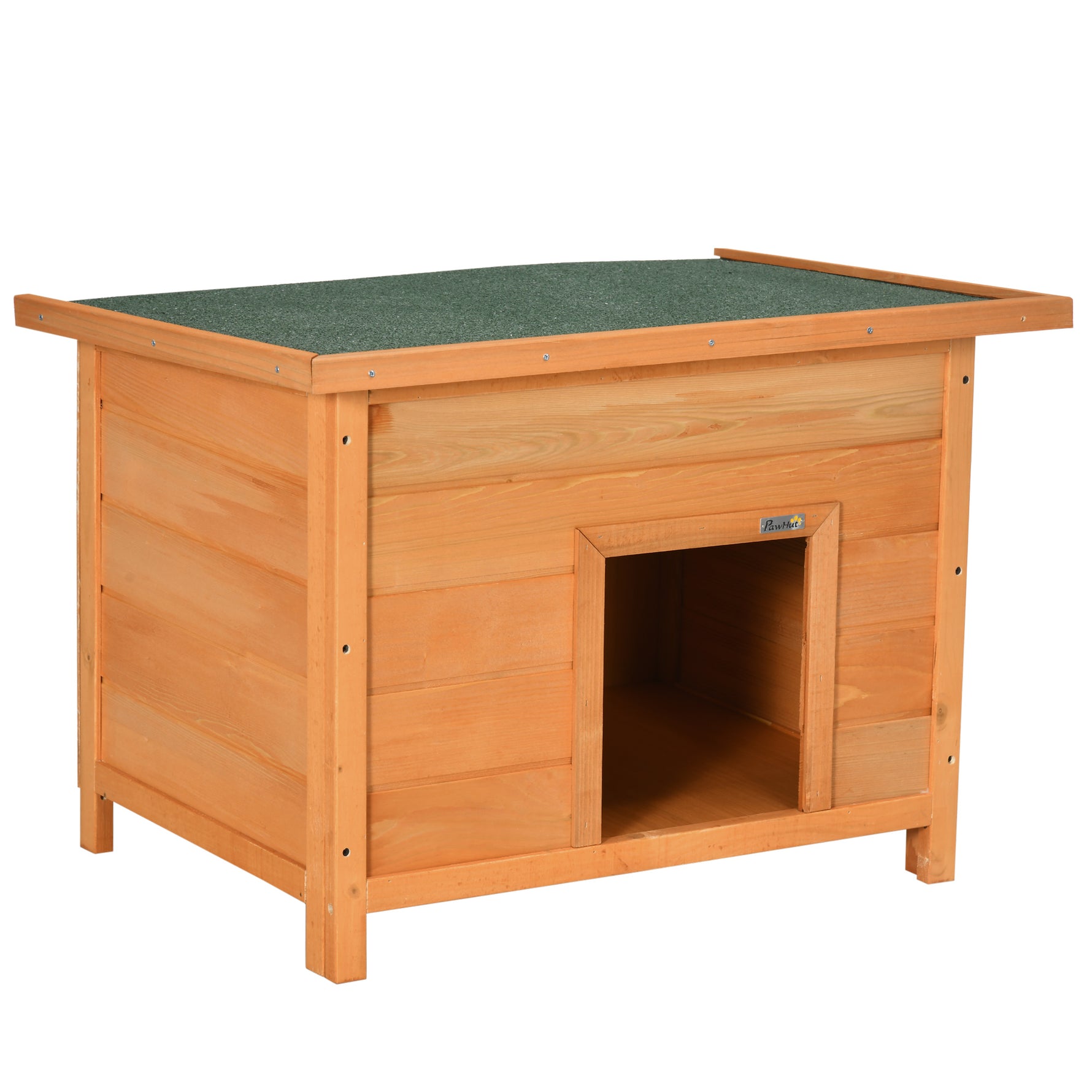 Niche pour chien chat en bois sur pied chenil toit ouvrant bitumé pin massif pré-huilé 85 x 58 x 58 cm
